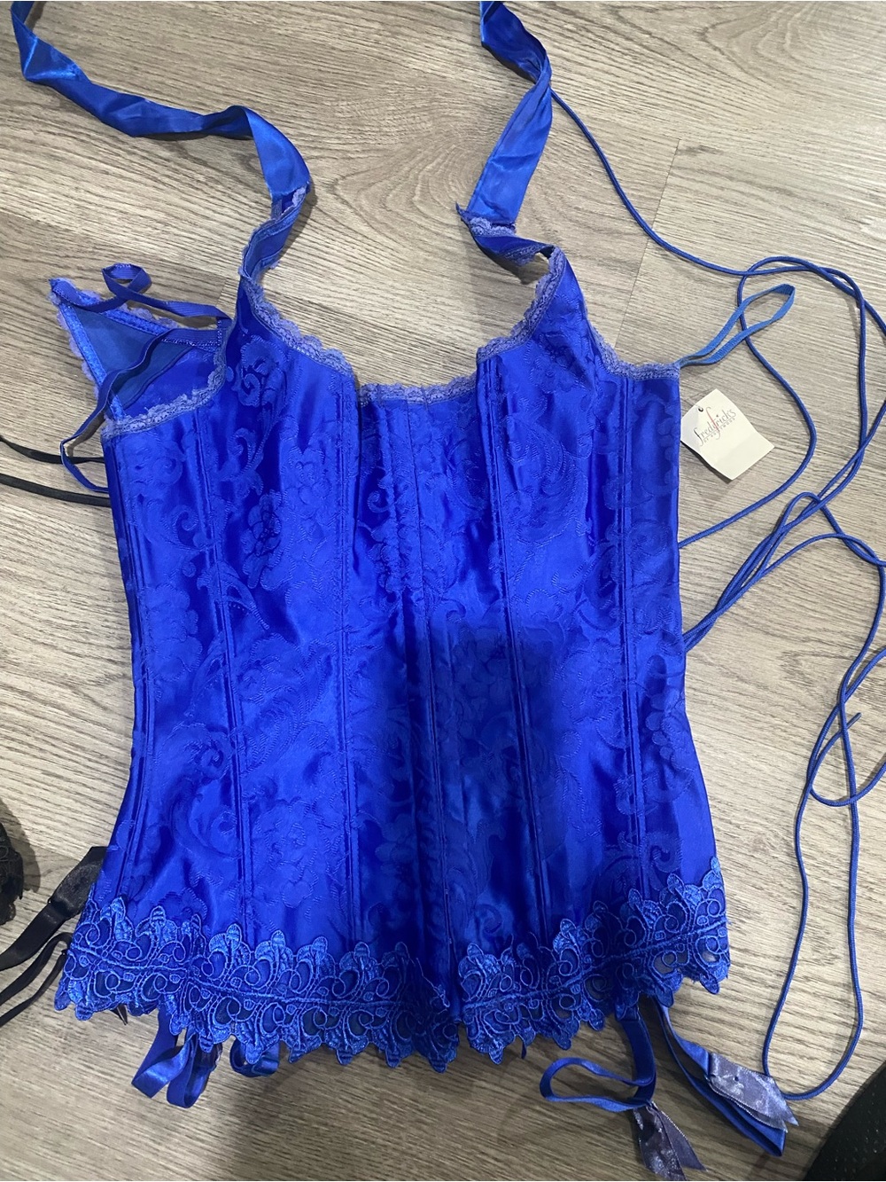 Frederick's of Hollywood Sapphire Blue Lace Bustier